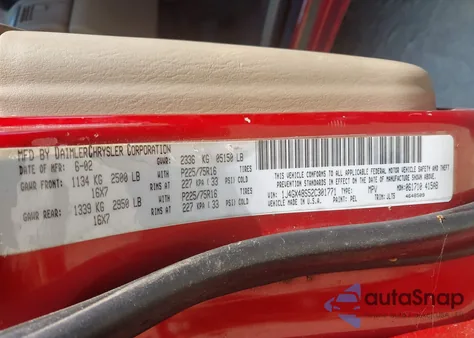 2002 Jeep Grand Cherokee Laredo из США, поврежденный, VIN 1J4GX48S52C301771